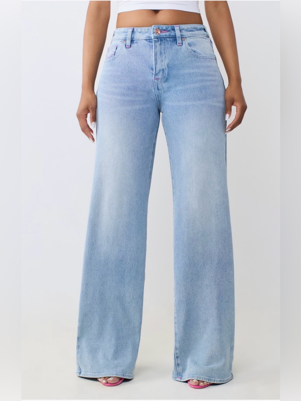 True Religion Leila High Rise Wide Leg Jeans